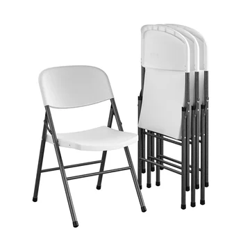 Premium Sveķu Locīšanas Krēsls, 4-Pack, Balts zvejas krēsls kempinga krēsli, saliekamais krēsls silla