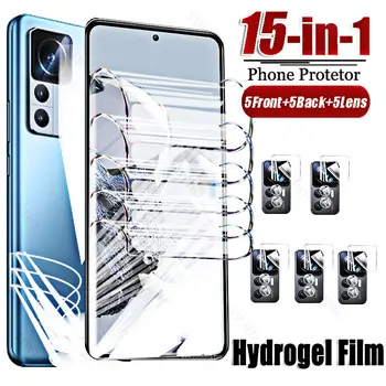15 1 Priekšā, Hidrogela, Filmas Xiaomi 12T 13 11 Pro Aizmugurējo Kameru Stikla Aizsardzības Plēves Xiomi Xiaomy 12Lite 11Lite 5G NE 11T