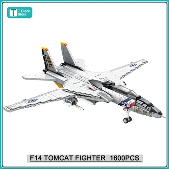 Militārā ASV F-14 Lidmašīna Runcis Cīnītājs Modelis, Celtniecības Bloki DIY Lieliem gaisa Kuģiem, Ieroči, Ķieģeļu Bērniem Rotaļlietas Zēniem Dzimšanas dienas Dāvanas