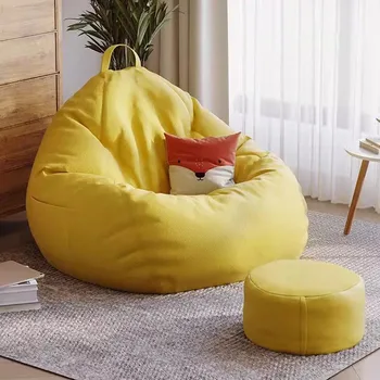 Dzeltena Mūsdienu Dīvāni Dzīvojamā Istabā, Viena Liela Izmēra Minimālisma Dīvāns Slinks Meitene Eiropas Luksusa Articulos Para El Hogar Mēbeles
