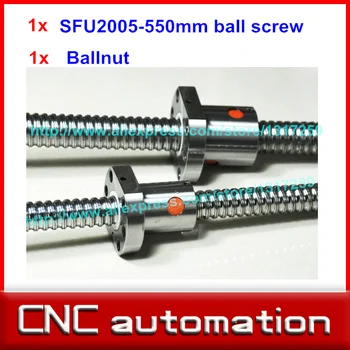 Bumbu skrūves dzelzceļa 2005 -L 550mm + 1gb SFU2005 vienu ballnut / beigu apstrādes, ir obligāta CNC Lineāru Darba Tabula