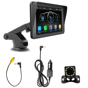 Bezvadu Carplay Android Auto Auto Radio Dash Mount Multimedia Player skārienekrāns USB Bluetooth Universālā 7Inch W/Camera