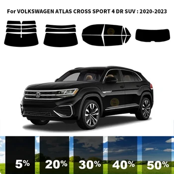 Sagrieztos nanoceramics auto UV Window Tint Komplekts Automobiļu Logu Plēves, Par VOLKSWAGEN ATLAS CROSS SPORT DR 4 SUV 2020-2023