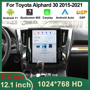 Tesla Stila Automašīnas Multivides Toyota Alphard 30 2015-2021 CarPlay Android Auto Audio / Video Atskaņotājs Navigācija GPS Qualcomm DSP