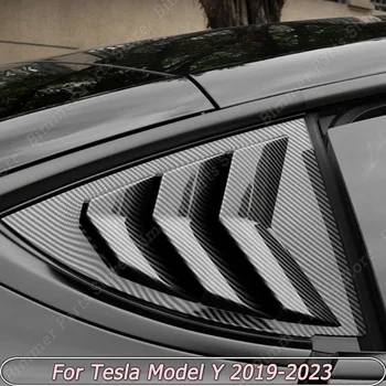 Par Tesla Model Y 2019-2023 Auto Sānu Logu Apdare, Uzlīmes, ABS, Žalūzijas, Dekoratīvie Daļas Sānu Aizmugures Modifikācijas Ķermeņa Komplekti, ABS