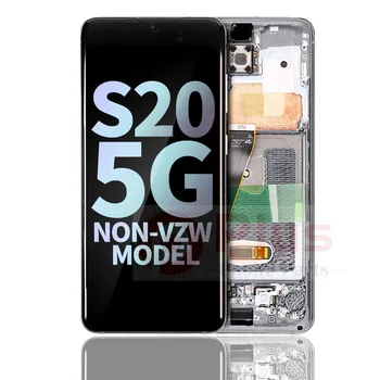 OLED Displejs Ar Kadru Nomaiņa Samsung Galaxy S20 5G (Bez Verizon 5G UW Rāmi) (Service Pack) (Mākonis Balts)