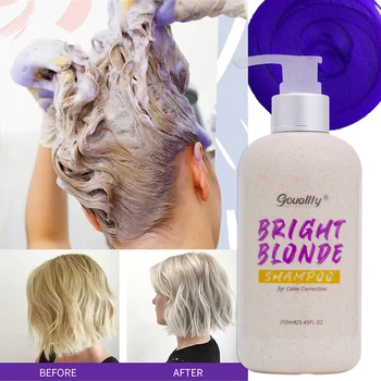 250ml Violeta Šampūnu Blonde Matu Ārstēšana Anti Brassy Dzelteno Signālu Blondīne Pelēkā Matu Krāsa, Krāsoti Aprūpes Sulfate Free