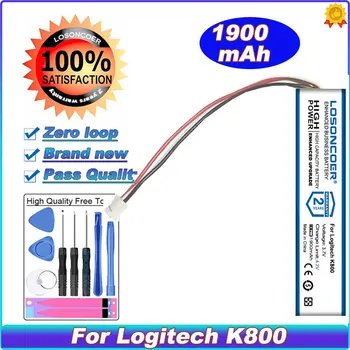 1900mAh 802085P Par K800 Logitech Tastatūru Bateriju