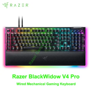 Jauna Razer BlackWidow V4 Pro Vadu Mehāniskā Spēļu Tastatūra Doubleshot ABS Keycaps - 8 Veltīta Makro Atslēgas - Chroma RGB