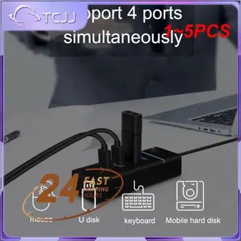 1~5GAB Elough 4 Portu USB Hub 3 0 ātrgaitas Multi USB Sadalītājs OTG Adapteri PC Datoru Piederumi 30/120cm