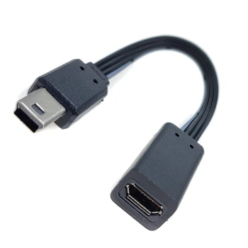 1PC Jauns Melnais Micro USB Sievietes Mini USB Vīrietis Adapteris Lādētājs Pārveidotāja Adapteris V3, lai V8 adapteris 10CM 20CM