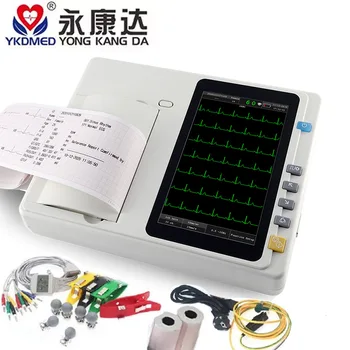 Ekg Mašīna 3 Kanālu Elektrokardiogrammas Monitoru Ar Krāsu Displeju, Digitālo 12 noved Electrocardiograph