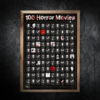 Šausmu Filmas Scratch Off Plakāts Ar 100 Filmas, Draugiem Darbības Scratch Spēles Dāvana Filmu Entuziasts
