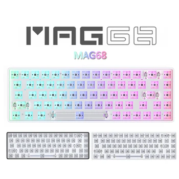 MAG68 Karstā Pārnese Mehāniskā Klaviatūra Komplekts RGB Backlit Bluetooth 2.4 G 3 Bezvadu Režīmā Pielāgot Tastatūru Jauns Dizains