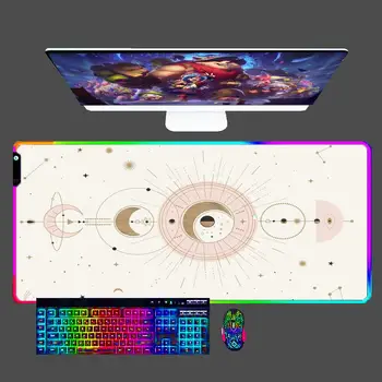 Moon Star LED Apgaismojums Mouse Pad 900x400 Liela Spēle Tastatūras Galda Peli Mat RGB Gumijas neslīdošu Spēļu Notbook peles paliktnis Paklāju