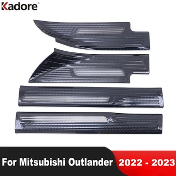 Durvju Apmaļu Pretnodiluma Plāksnes Vāciņš Melns, Par Mitsubishi Outlander 2022 2023 Nerūsējošā Tērauda Laipni Pedāli Aizsargs Pad Auto Piederumi