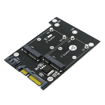 Pārsūtīt Kartes Dual MSATA SSD diska Dual SATA3.0 6Gbps Pārveidotāja Adapteris Karte Ar LED Indikatoru
