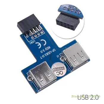 USB 9Pin Paplašināšanas Karti Sieviešu 1 Līdz 2 Sieviešu Paplašināšanu, Adapteri, Bluetooth saderīgu plates USB 2.0 Mātesplati