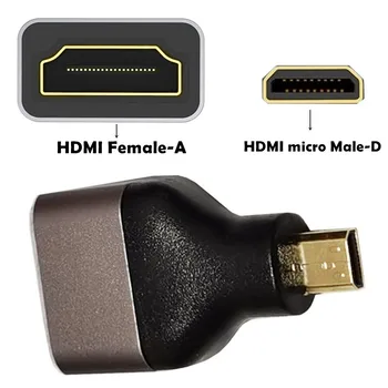 Micro HD & Mini HD Vīrietis ar HDMI saderīgas Sieviešu Adapteri, par 8K@60 hz 1080P, 4K@120Hz, 3D un Audio Return Channel Adapteri