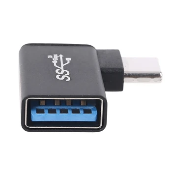 Alumīnija Adapteris USB 3.0 Sieviete ar 90° 3.1 C Tipa Vīriešu Converter forSmartphone