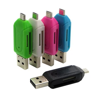 2 In 1 USB OTG Adapteri Universālo USB TF Karšu Lasītājs Flash Drive Cardreader Adapteris TF/Mirco Smart Atmiņas Karšu Lasītājs