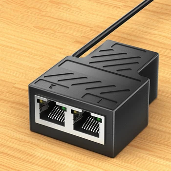 Ethernet Adapter Dual RJ45 Tīkla Paplašinātājs (10/100Mbps Tīkla Sadalītājs 5V Ethernet Kabeli Sieviete, Lai Sieviete