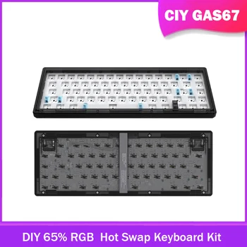 CIY GAS67 Hotswap Blīvi Struktūra Karstā Mijmaiņas Klaviatūra Komplekts DIY 65% RGB Pielāgota TypeC Mehāniskās Maināmiem MX Slēdzis 5Pin/3Pin
