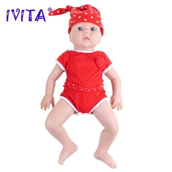 IVITA WG1581 49cm 3.48 kg 100% Silikona Atdzimis Bērnu Lelles Unpainted Reāli Meitene Bērnu Rotaļlietas Bērniem Ziemassvētku Dāvana Lelle