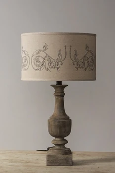 Amerikāņu retro koka galda lampas Radošo guļamistabas gultas lampa, Silts, romantisks dzīvojamā istaba Studiju personalizētu vienkārši pusē