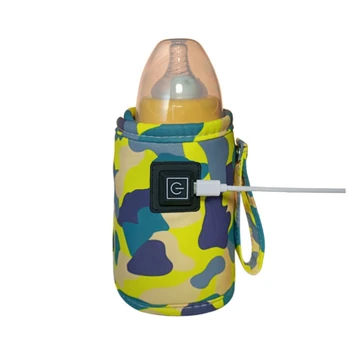 Universālo USB Piens, Ūdens Siltāks Ceļojumu Ratiņus Izolētas Soma Bērnu Aprūpes Pudeļu Sildītājs Maskēties-Dzeltena