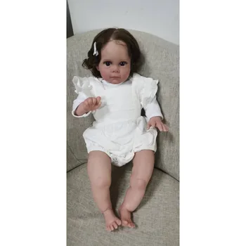 60cm Kokvilnas Ķermeņa Lelle Megija ar Stādīšanas Matu Balts Simulācijas Lelle, Rotaļlietas Bērniem