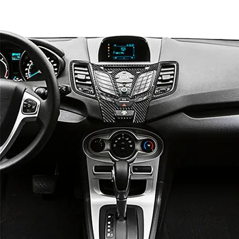 Oglekļa Šķiedras Uzlīmes Car Styling Interjera Accessorie Ford Fiesta 2011 2012 2013 2014 2015 Centrālā Vadības Paneļa Vāku Apdare