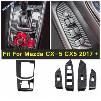 Auto Durvis, roku Balsts, Rokturis Loga Pacēlāja Slēdzis Taustiņš / Pārnesumu Kārbas Rāmis Vāka Apdare Priekš Mazda CX-5 CX5 2017 - 2022 Piederumi
