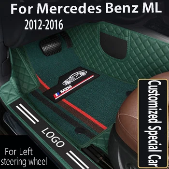 Pasūtījuma Automašīnas Grīdas Paklāji Mercedes Benz ML 2016 2015 2014 2012 2013 Automašīnas Interjeru Piederumi Car Styling Ādas Paklāji