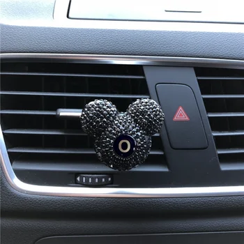 26 angļu burti black diamond Mickey galvas auto gaisa izplūdes smaržas klipu auto gaisa kondicionēšanas smaržas auto interjera