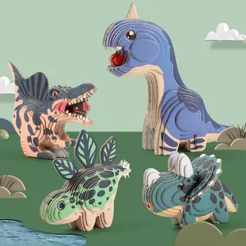 Mācību Unikāla Grāmata Bērniem, Pieaugušajiem Dāvana Bērniem Izglītības Rotaļlietas, Grāmatas Puzzle Dinozauru Jigsaw 3D Stereo Puzzle