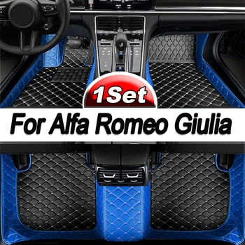 Paklājus Alfa Romeo Giulia Ir 2021. 2019 2020 2018 2017 Automašīnas Grīdas Paklāji Pasūtījuma Veidošanas Auto Interjera Piederumi Kāju Spilventiņi Vāciņu
