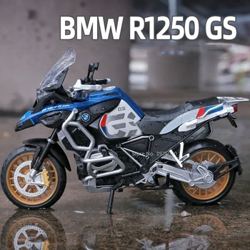 1:12 BMW R1250 GS Sakausējuma Mēroga Motocikla Modeli Rotaļu Ļoti Imitētu Statiskā Motociklu Modeļa Riteņu Piekares Kolekcija Bērniem