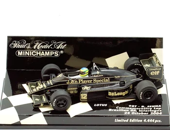 MINICHAMPS 1:43 F1 98T JPS Senna Brazīlijas GP 2004 Simulācijas speciālais Sveķu Metāla Statiskā Automašīnas Modelis Rotaļlieta Dāvana