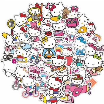 10/30/50gab Karikatūra Hello Kitty Anime Uzlīmes Skeitborda Klēpjdatoru Tālrunis Bagāžu, Automašīna, Velosipēds Atdzist Ūdensnoturīgas Uzlīmes Bērniem Rotaļlietas