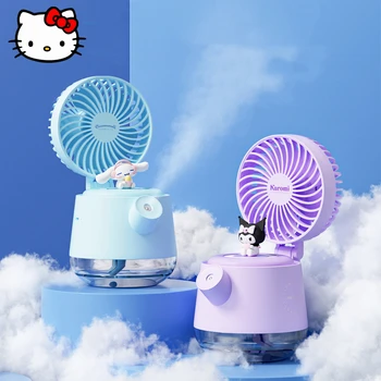 Jaunu Kawaii Sanrio Anime USB Ventilators, gaisa mitrinātāju, Gudrs Cinnamoroll Kuromi Karikatūra Vasaras Darbvirsmas Izslēgt Spray Ventilatoru Radošās Meitenes Dāvanu