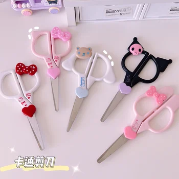 Kawaii Sanrio Hello Kitty Manu Melodiju Kuromi Šķēres Papīra Griešanai No Nerūsējoša Tērauda Meitene Sirds Maiga Karikatūra Kancelejas Piederumi