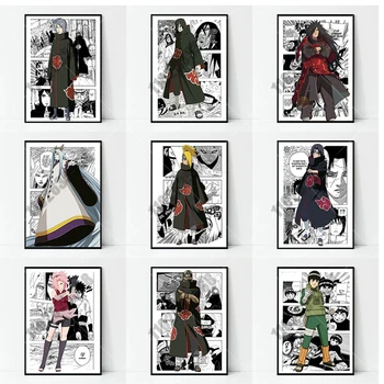 Perifērijas Anime Naruto Plakātu Kakashi Sasuke Uchiba Audekla Apgleznošana Sienu Komiksu Stilā Guļamistaba Mājas Dekorēšana Bērnu Dāvanu Cuadro
