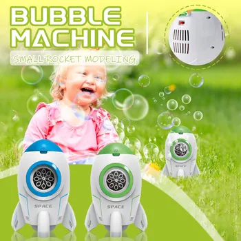 Jaunas Vasaras Burbuļu Mašīna Automātiskais Kosmosa Raķešu Burbulis Maker Pūtēju Bērniem Dāvanu Ar Burbuļiem Risinājumus, Kāzas, Āra Rotaļlietas