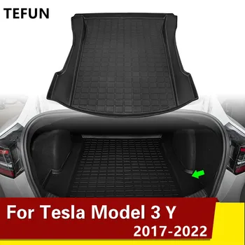 Jaunu TPE Automašīnas Aizmugurējā Bagāžnieka Paklājiņš Par Tesla Model 3 Y Ūdensizturīgs Aizsardzības Kluči, Kravas Starplikas Bagāžnieka Renes Grīdas Paklājs Aksesuāri 2017-2022
