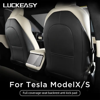 Par Tesla Model X S Modelis Sēdekļa Atzveltni Anti-Kick Pad Auto Ādas Aizsardzības Mat Auto Interjera Aksesuāri 2022
