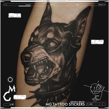 Melns Suns Tetovējumu Uzlīmes Cilvēks, kas Ilgst Tetovējums Mākslas Pagaidu Tetovējumiem Ūdensizturīgs Vilks Rokas Tetovējums Punk Buldogs Viltus Tetovējums