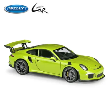 Welly 1:24 Mērogā Lējumiem Simulators Sporta Auto Porsche 911 GT3 RS Modelim Sakausējuma Metāla Rotaļu Sacīkšu Auto Rotaļu Dzimšanas dienas Dāvanas