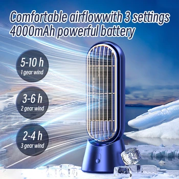 Gaisa Kondicionieris, Rakstāmgalds, Ventilators Ultra Quiet Galda Ventilators, USB Uzlādējams Spēcīgu Gaisa plūsmu Dzesēšanas Ventilators Ar 4 Ātrumu Spēcīgs Vējš Biroju Fa