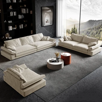 Šķērsgriezuma Dzīvojamā Istaba Dīvāns Longue Krēslā dizainers Relaksējošu Mūsdienu 3 Vietīgo Dīvānu balts Luksusa Grīdas, itāļu Mēbeles